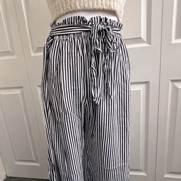 SEE YOU MONDAY Striped High-Waisted Wide-Leg Pants/ Trousers - Picture 3 of 5